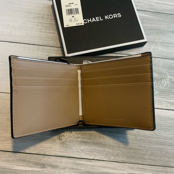 Michael Kors Malone Slim Billfold Wallet in Camel - Picture 3 of 5